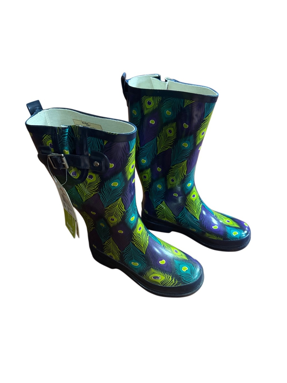 Western Chief Women's Peacock Feather Rain Boots - Green/Blue